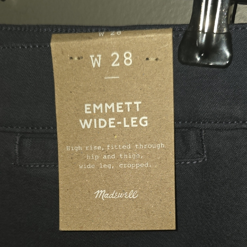 Madewell Women's Emmett Navy Wide Leg Pants - Picture 2 of 4